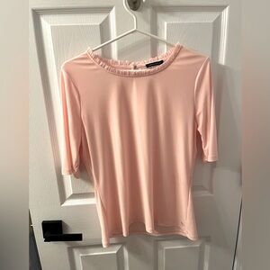Tommy Hilfiger ruffle neck pink top